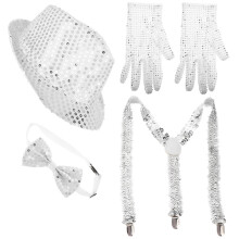 4Pièces Chapeaux Sequin Argent Confortables Pour