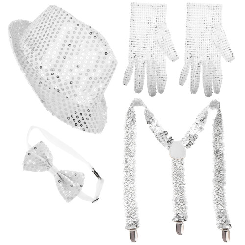 4Pièces Chapeaux Sequin Argent Confortables Pour