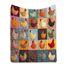 Lustige bunte Huhn-Druck-Fleece-Überwurfdecke,-23 A