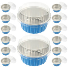 200Pcs Blue Aluminum Foil Cupcake Baking Cups Disposable Muffin Liners