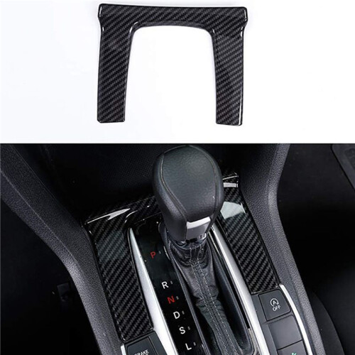2X ABS Carbon Fiber Center Console Shift Gear Panel Frame for   10Th 2016-2019 Gen Automatic Transmission 1
