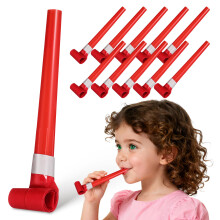 250Pcs Red Plastic Blow Dragon Whistles Kids Party Favor Blowouts