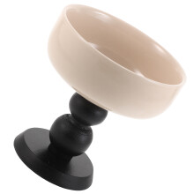 3Pcs High Base Ceramic Dessert Cups Multi-Use Ice Cream Pudding Bowls