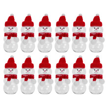 36Sets Clear Snowman Bottles with Cap Assorted Storage