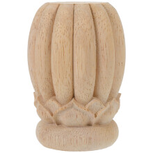 5Pcs Khaki Wood Finials Solid Carving Crafts for Home Furniture Decor
