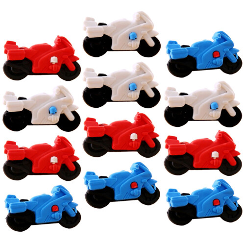 60Pcs Mini Motorcycle Erasers for Kids Assorted Color Safe School Use