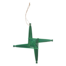 Irish Straw Cross Green Handwoven St. Brigid's Rustic Home Decor