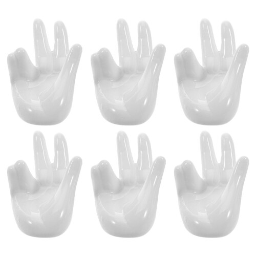 18Stk Weiße Keramik Eierbecher Handform Eierhalter Ostern Küchendeko 1