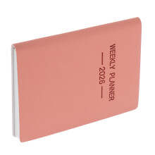 4St Compacte Roze Planner A7 Pocketformaat Met Gewatteerd PU Omslag