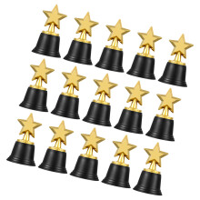 15St Stervormige Mini Trofee in Goud Kunststof Voor Schoolwedstrijden
