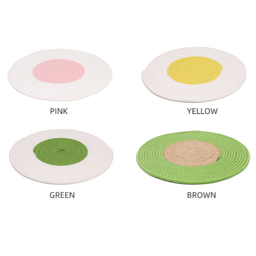 2Pcs Durable Cotton Cat Pad White Knitted Claws Grinder Sleeping Mat 2