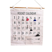 Numbered Calendar Pocket Chart in Cotton & Linen