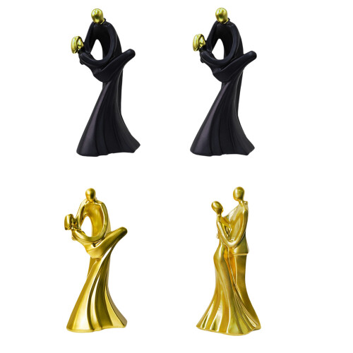 Couple Sculpture,Modern Abstract Resin-Black characters 1