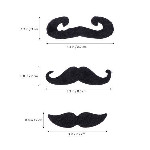 24Stk Selbstklebender Schwarzer Bart Schnurrbart Für Fasching 2