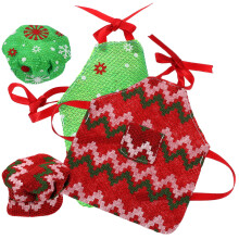 10Ensembles Costume De Noël En Tissu Tablier Et Chapeau