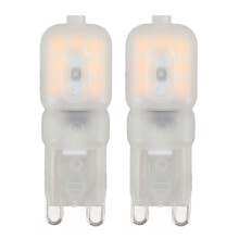 Dimbare lysekronepærer, 3W 220V varmhvite G9-lamper for innendørs bruk med premium LED-lampeperler og dobbel metallplatesokkel (2 stk.)
