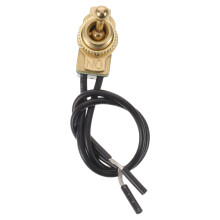 Heavy Duty Metal Toggle Switch Golden 2 Pin Spst with 18Awg Wire