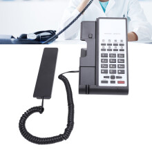 Telefono cablato per hotel in ABS, nero/bianco, 8 OneTouch