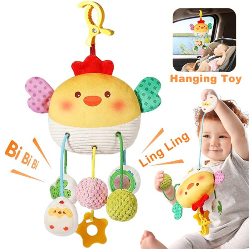 Polyester Chick Pull String Baby Teething Toy,Enhances Color Recognition,Hand-Eye Coordination,Motor Skill,Birthday Gift 1