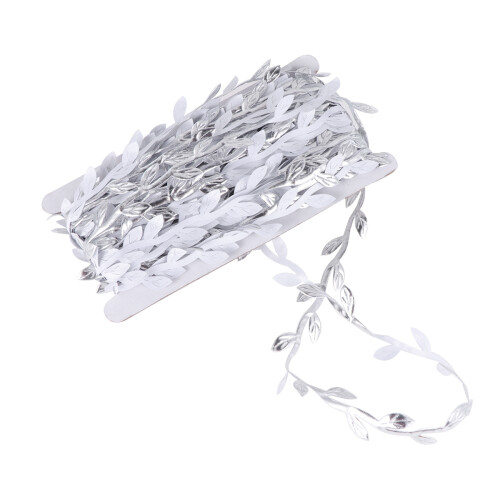 3Rolls Artificial Vine Silver Hanging Leaves for Home Wedding Decor