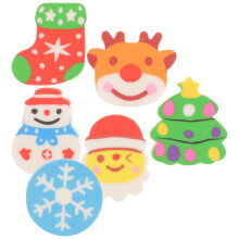 12Pièces Noël En Caoutchouc Motif Renne Couleurs Assorties