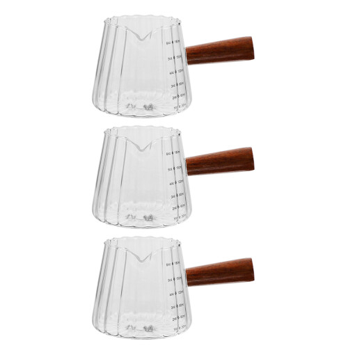 9Pièces Mini Verre Transparent Manche Bois Pour Espresso