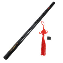 Flûte Bambou Noire Avec Cordon Pour Apprentissage Enfant