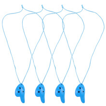 4Pièces Instrument Ocarina Bleu 6 Trous ABS Pour Enfants Débutants
