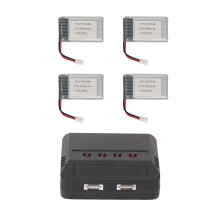 Conjunto de 4 piezas, batería de litio de 3.7V y 2000mAh para dron RC con cargador