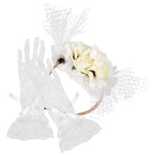 2Ensembles Chapeaux Blancs Tissu Dentelle Pour Mariage Femme