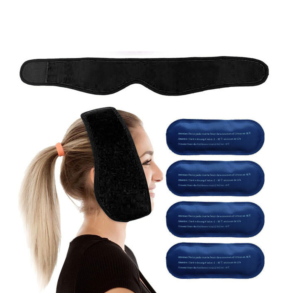 Black Muscle Pain & Swelling Relief Ice Pack Hot Cold Compress Jaw Chin Dental