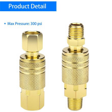 Air Hose Fittings 1/4-Inch NPT Quick Connect Air Compressor Fittings, Universal Air Coupler and Industrial Plug Kit