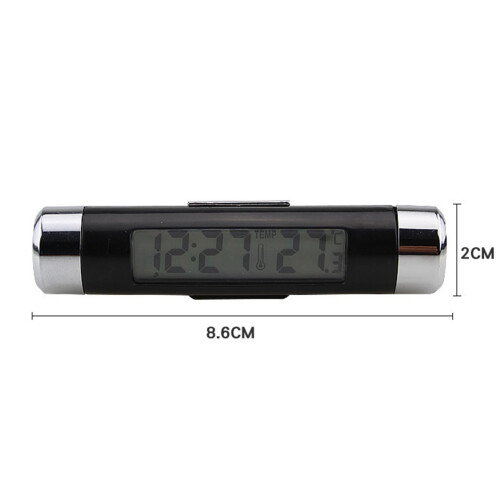2-in-1 Car Clock Thermometer with Blue Backlight,Luminous LED Display 1