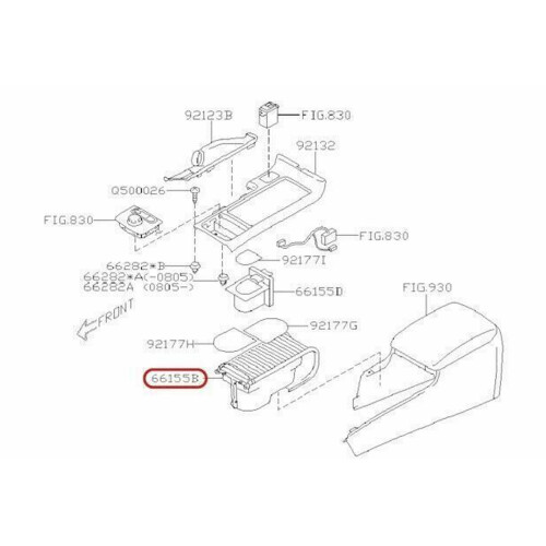 66155AG100JC Cup Holder Front Console Fit Impreza 2