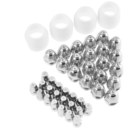 45Pcs P80 Cutting Torch Consumable Kit Electrode Tip Nozzle 1.5mm Cup Roller Guide Wheel Outfit Plasma Cutter Consumable 2