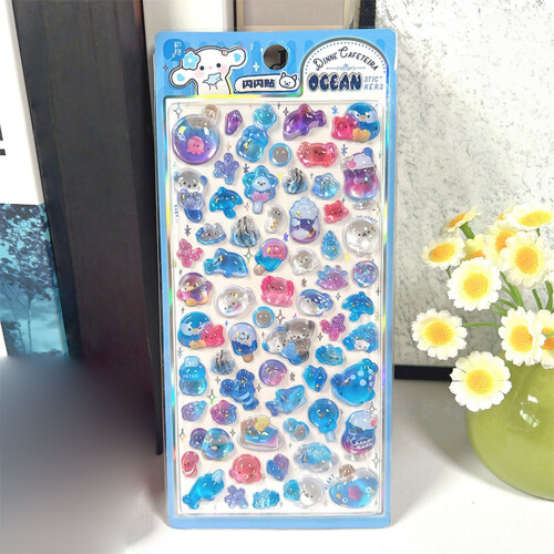 Cartoon Design Sushi Embossed Sticker for Creative Gift-2pcs 2
