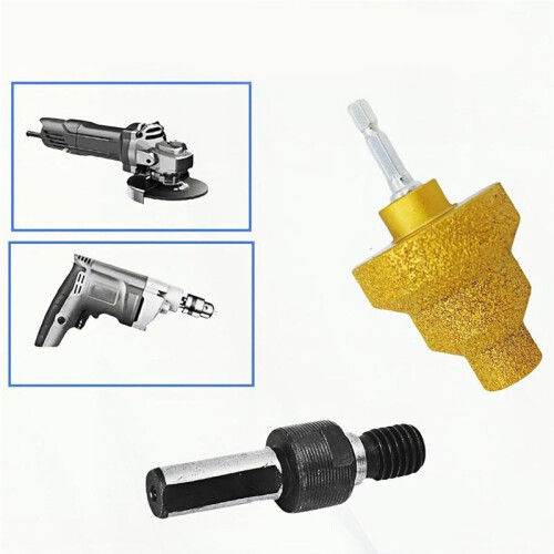 2pcs Diamond Step Drill Bit(20mm/35mm/50mm)-M10 Thread Hole Opener for Tile,Concrete-Chamfer&Polish with Angle Grinder 2