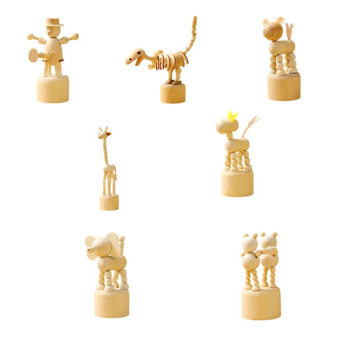 Wooden Movable Puppet Figurines Desktop Ornament Home-3 1