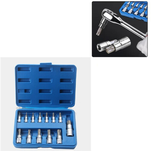 13pcs Hexagon Socket Screwdriver Socket Screwdriver Bit Pressure Bit Adapter  PlumBlossom Bits Set for Automobiles 2