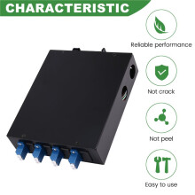 4 Port Fiber Optic Terminal Box FTTH LC 4 Core Single Mode Flange Pigtail LSZH Rail Type Fiber Optic Terminal Box