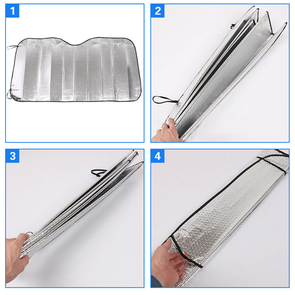 Reinforced Car Sunshade 130X60cm Heat Shield 7293282123236
