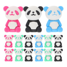 48Pièces Gommes Panda En Caoutchouc Dessin Animé Couleurs Assorties