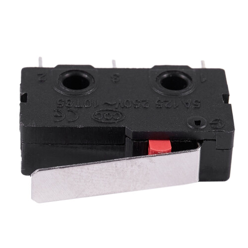 100Pcs AC 125V 250V 5A SPDT 3-Pin Momentary Plastic micro-Limit  Black+Silver 2