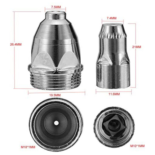 P80 Plasma Electrode Tip Nozzle 1.5 100Amp Plasma Cutting Torch Consumables Accessory 35Pcs