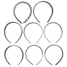 8Pcs Black Plastic Headbands for Women Non-Slip Hair Bands with Teeth