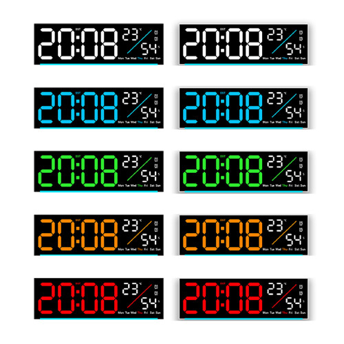 Digital LED Clock Multiple Functions Time-black shell white 1