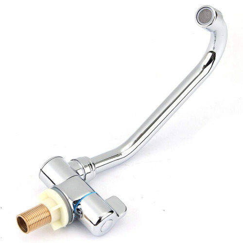 3X Foldable RV Faucet Rotating Single Handle Deck/Wall Mounted RV Kitchen Tap Copper Cold Water 2