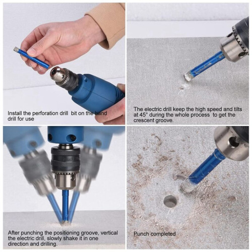 5PCS Dry Diamond Core Drill Bits Set for Porcelain Tile, Ceramic Drill Bits for Glass Hard Materials, Ceramic 2