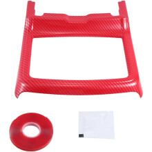 Car Interior Modification Front Drain Cup Frame Cup Holder Decorative Cover Red Carbon Pattern for Charger 2016-21