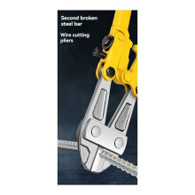 Mittelgroßer Bolzenschneider, 18 Zoll, Ergonomische Griffe Aus Weichem Gummi, Schneidet Zäune, Drähte, Ketten, Schrauben, Nieten und Mittelgroße